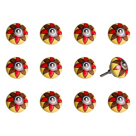 Pipers Pit Ceramic & Metal Multi Color Knob - 1.5 x 1.5 x 1.5 in., 12PK PI3094812